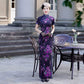 Modern purple qipao gown