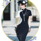 Black and white modern qipao gown for the prom