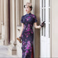 Modern purple qipao gown