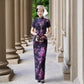 Modern purple qipao gown
