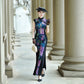Colorful sleeveless modern qipao gown
