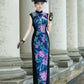 Colorful sleeveless modern qipao gown