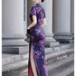 Modern purple qipao gown
