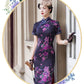 Modern purple qipao gown