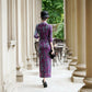 modern purple velvet qipao gown for dinner gift for her.