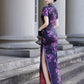 Modern purple qipao gown