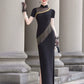 Black modern qipao gown, prom dress
