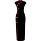 Black tight-fitting retro cheongsam