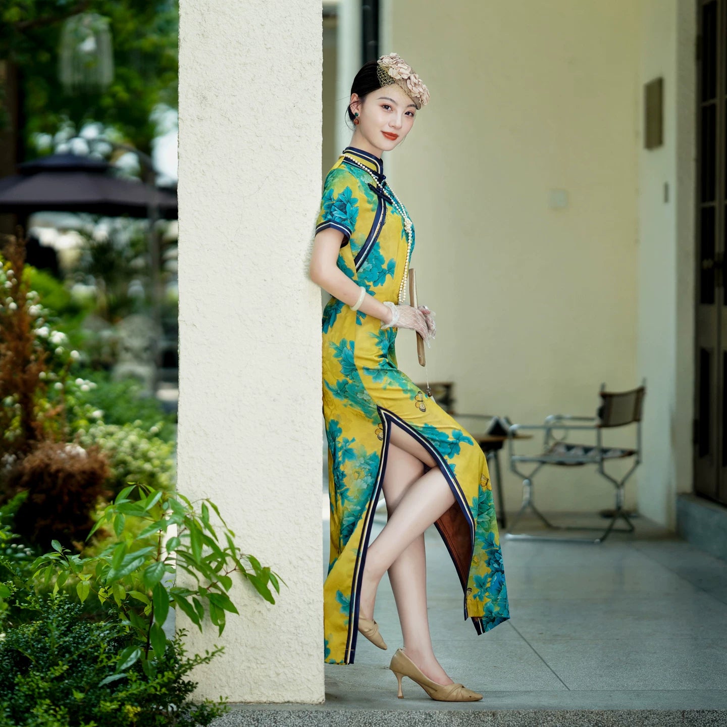 Traditional floral qipao