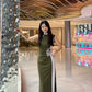 Green sleeveless modern qipao
