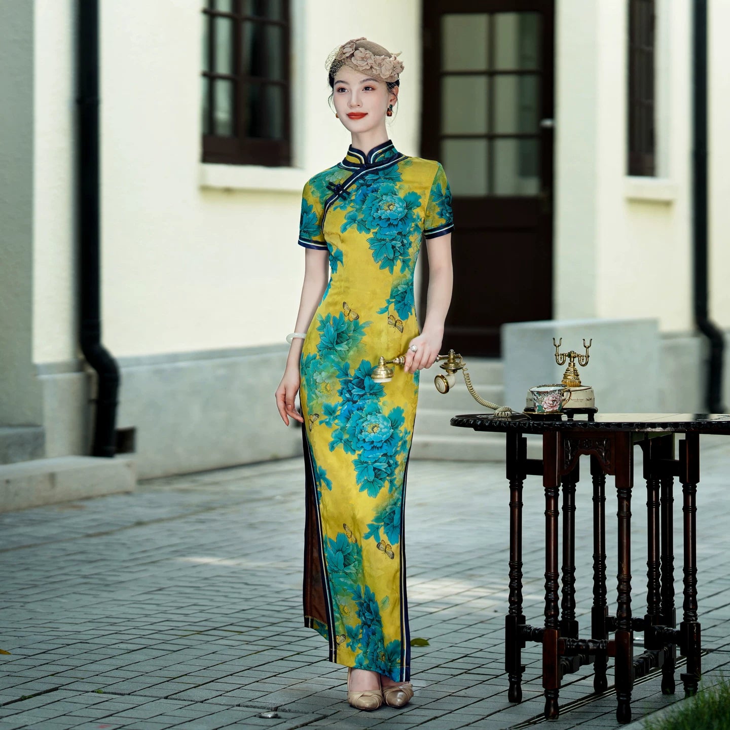 Traditional floral qipao
