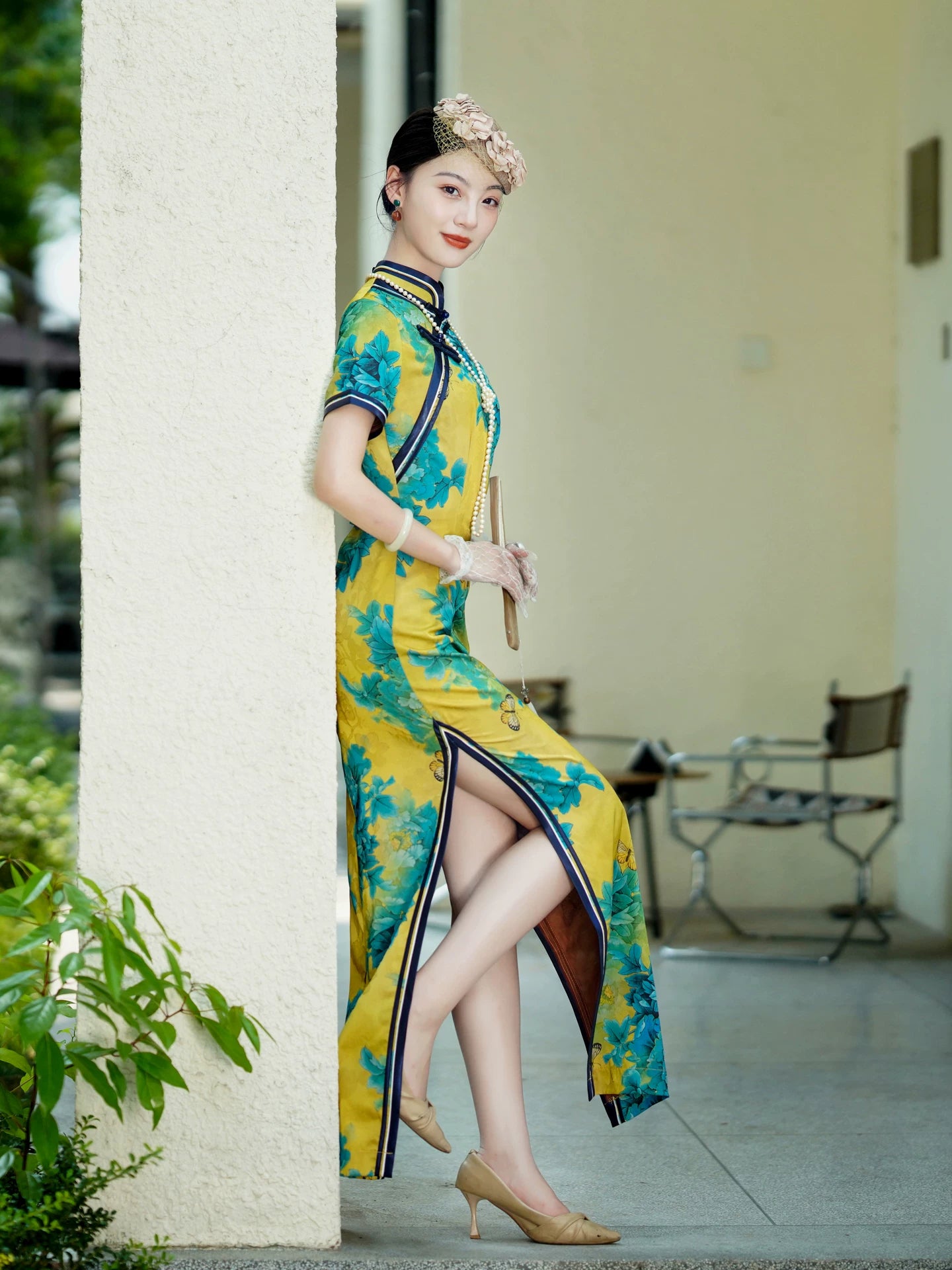 Traditional floral qipao