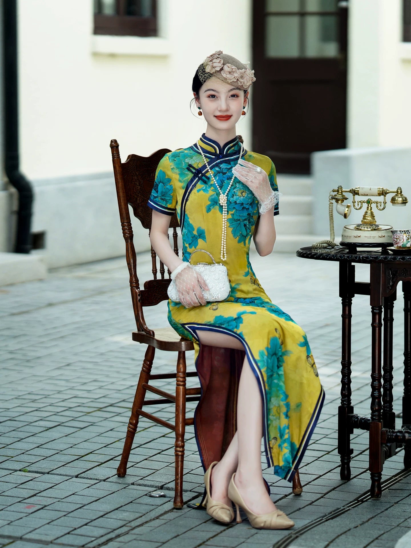 Traditional floral qipao