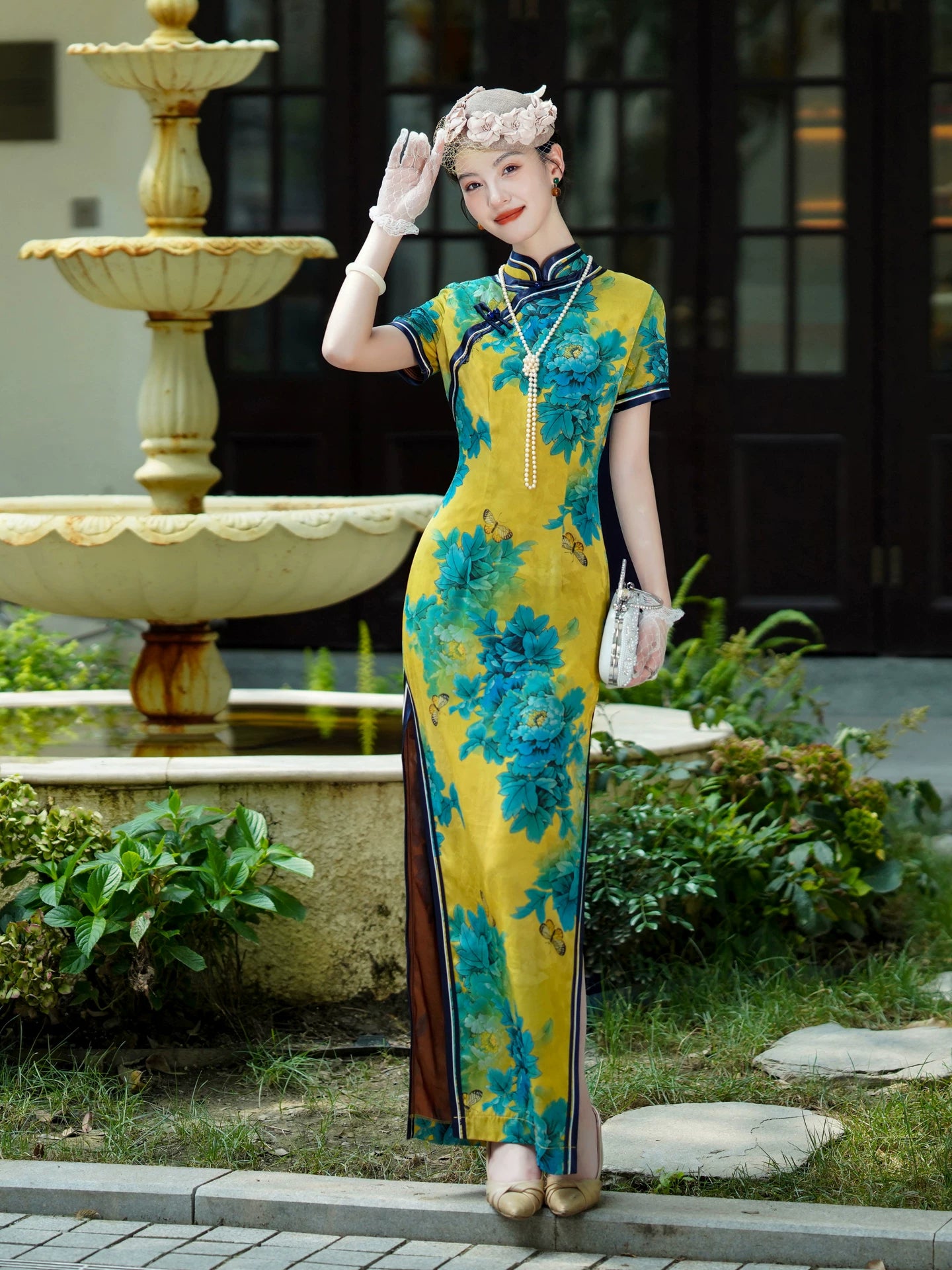 Traditional floral qipao