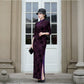 Purple modern qipao gown