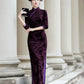 Purple modern qipao gown