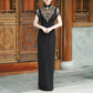 Traditional black sleeveless qipao