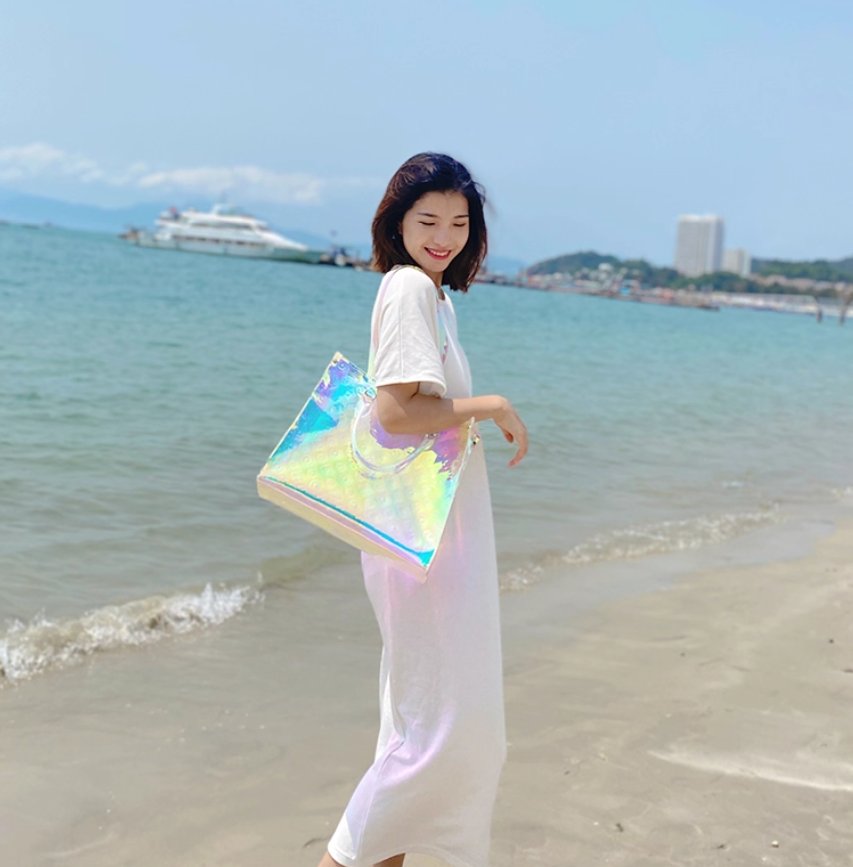 Clear laser tote bag