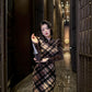 Retro plaid silk cheongsam