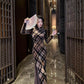 Retro plaid silk cheongsam