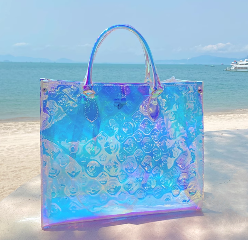 Clear laser tote bag
