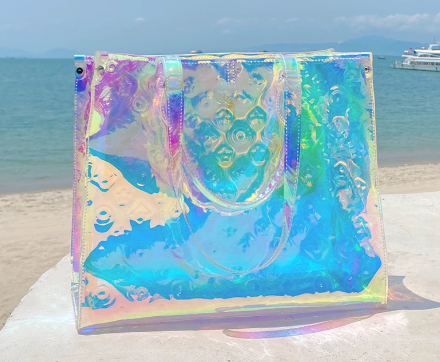 Clear laser tote bag