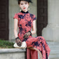 Red sleeveless modern qipao gown