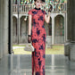 Red sleeveless modern qipao gown