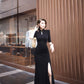 Waterdrop collar cheongsam with mid-length sleeves