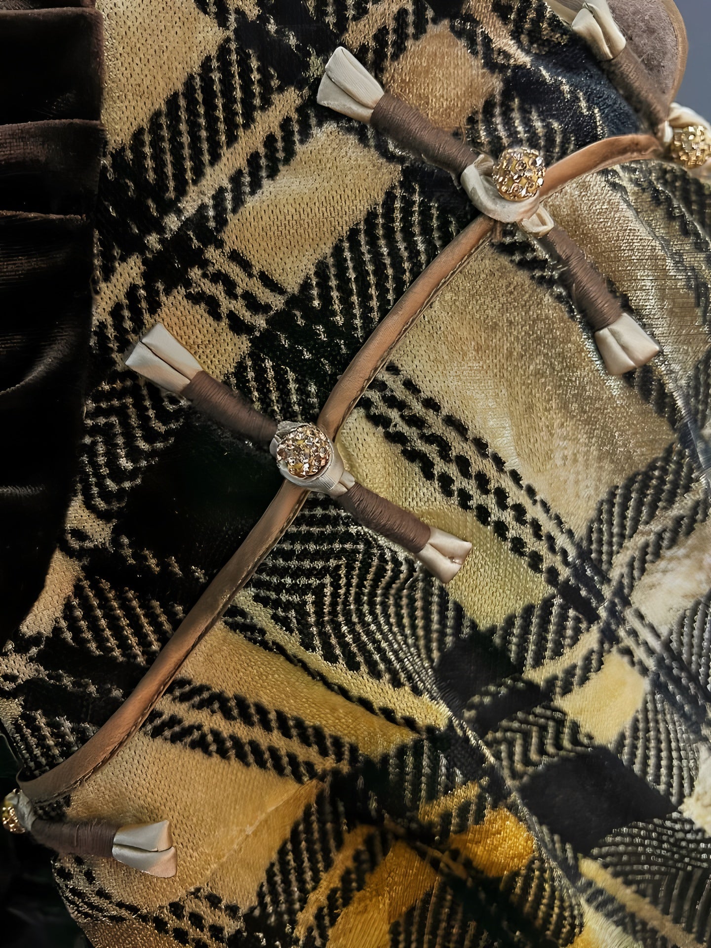 Retro plaid silk cheongsam