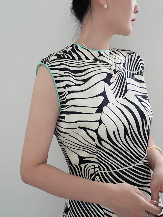 Chinese ink painting minimalist cheongsam dress