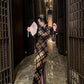 Retro plaid silk cheongsam