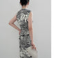 Chinese ink painting minimalist cheongsam dress