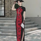 Modern red and black qipao gown for the prom