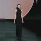 Brown sleeveless modern qipao
