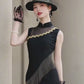Black modern qipao gown, prom dress
