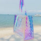 Clear laser tote bag