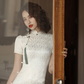 white short wedding dress cheongsam dress