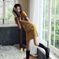Yellow Mini Cheongsam Party Dress