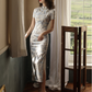 Traditional Full Cheongsam Dress - Satin - Silk