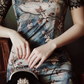 Sexy cheongsam dress with lace sleeves. Fully lined. custom dress