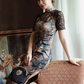 Sexy cheongsam dress with lace sleeves. Fully lined. custom dress