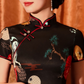 Black knee-length cheongsam dress. modern qipao. Custom dresses. Polyester and cotton blend