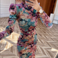 Handmade Modern Qipao .Jacquard floral cheongsam dress.EVEing dress