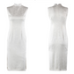 Minimalist white Cheongsam, sleeveless dress for everyday, Chinese vintage dress