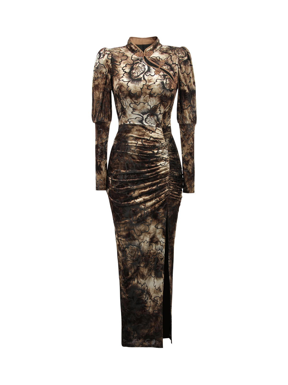 Velvet modern Qipao. Vintage dress. evening dress. Boutique cheongsam dress.